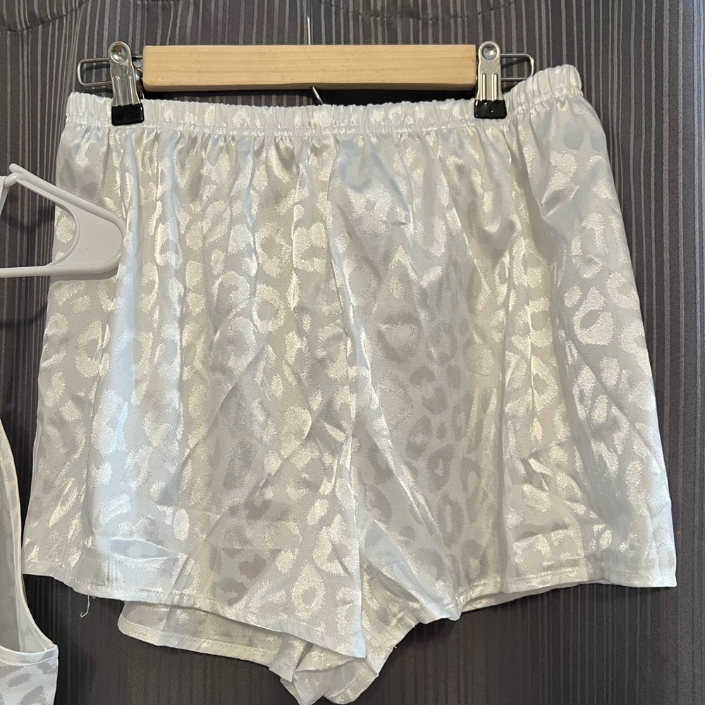 white cheetah pajama set
